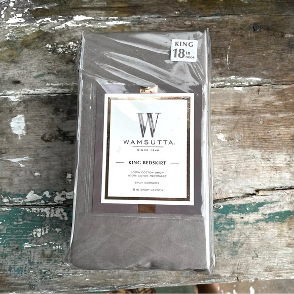 Wamsutta King Bedskirt 400 TC Split Corners Sateen Weave  Wamsutta King Bedskirt 400 TC Split Corners Sateen Weave Cotton NEW